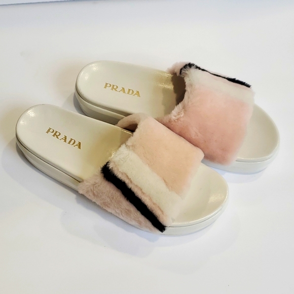 Prada Fuzzy Slides - Picture 2 of 6